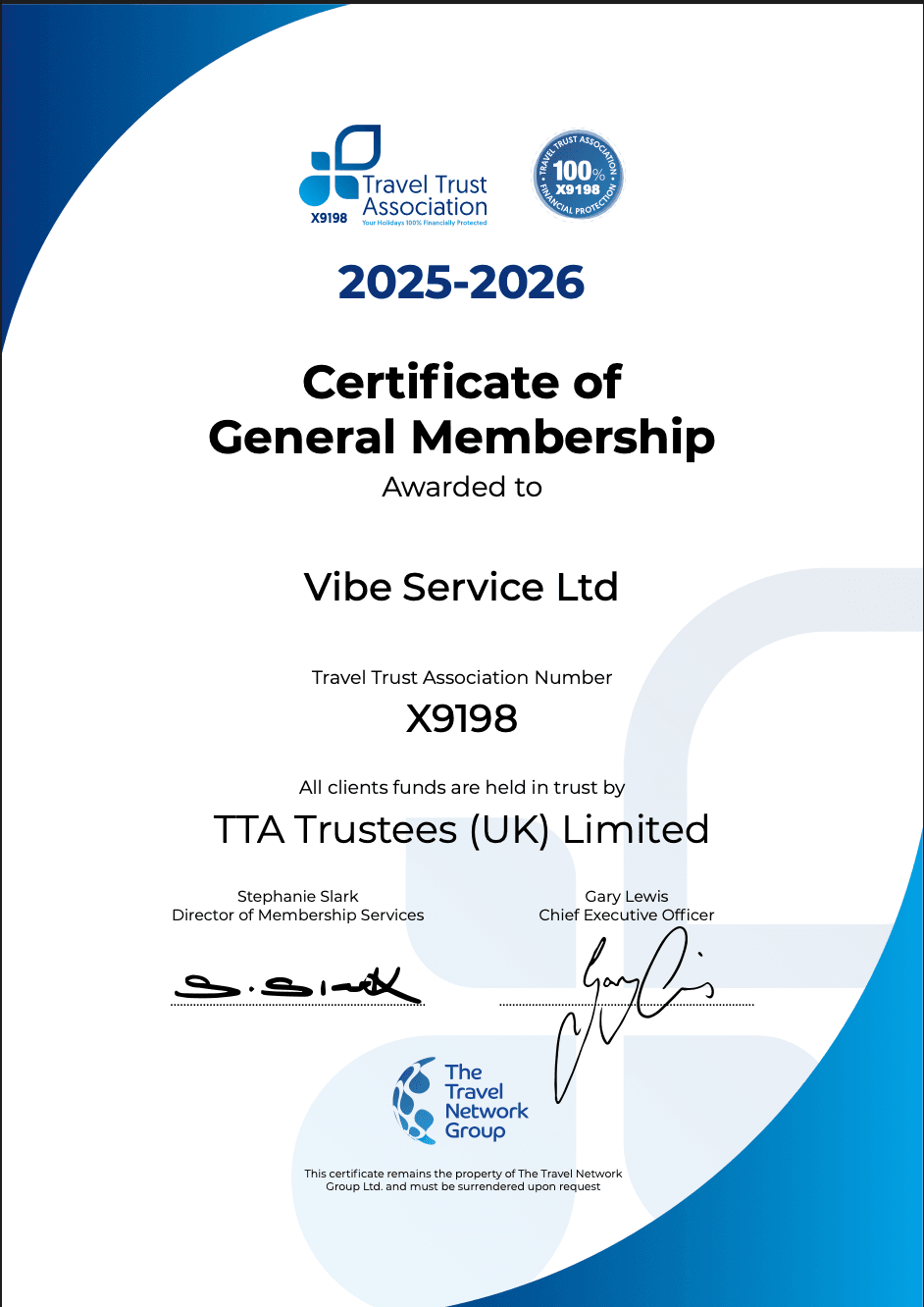 TripVibe certificate
